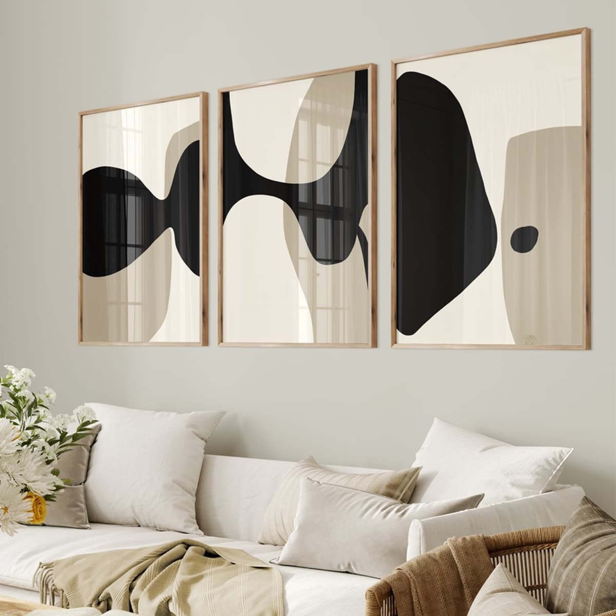Treated Wood and Glass Tableau Set, multi color, 3 pieces — main view